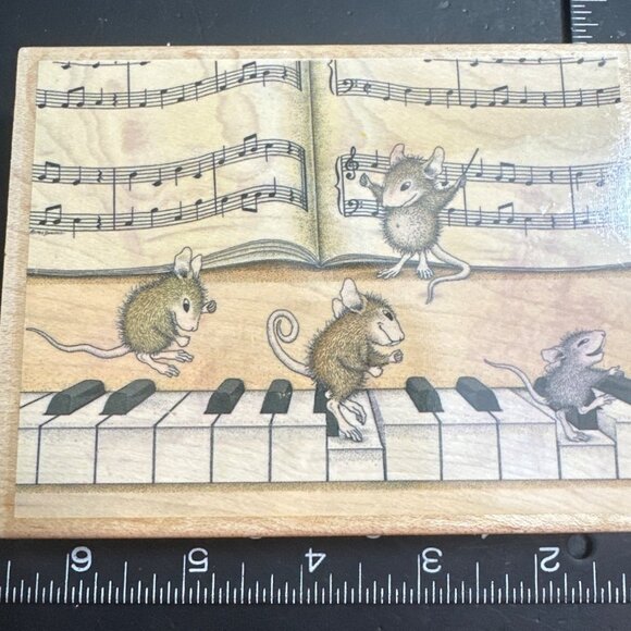 House Mouse Designs Rubber Stamp "Tickling The Ivories" Music HMPR1012 - Picture 1 of 4
